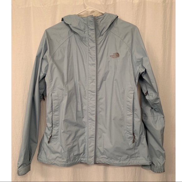 Light Blue Medium North Face Rain Jacket